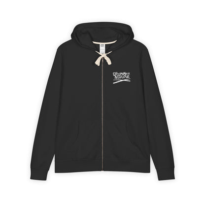 black Drummer By Nature full-zip hoodie with white DBN logo on chest