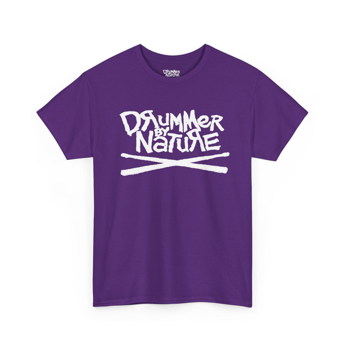 Purple Drummer By Nature T-shirt with white logo